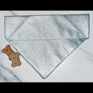 Denim Foil Pet Bandana - Silver
